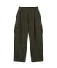 CAMEL WORK One-Pleat Wide Cargo Sweatpants (Khaki)