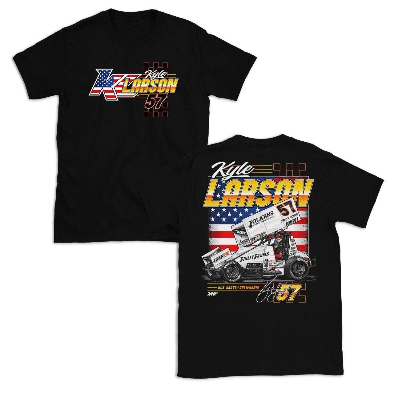 Kyle Larson #57 Sprint Car Tee, Patriotic Racing Tee, Gift For Hardcore Race Fan XL