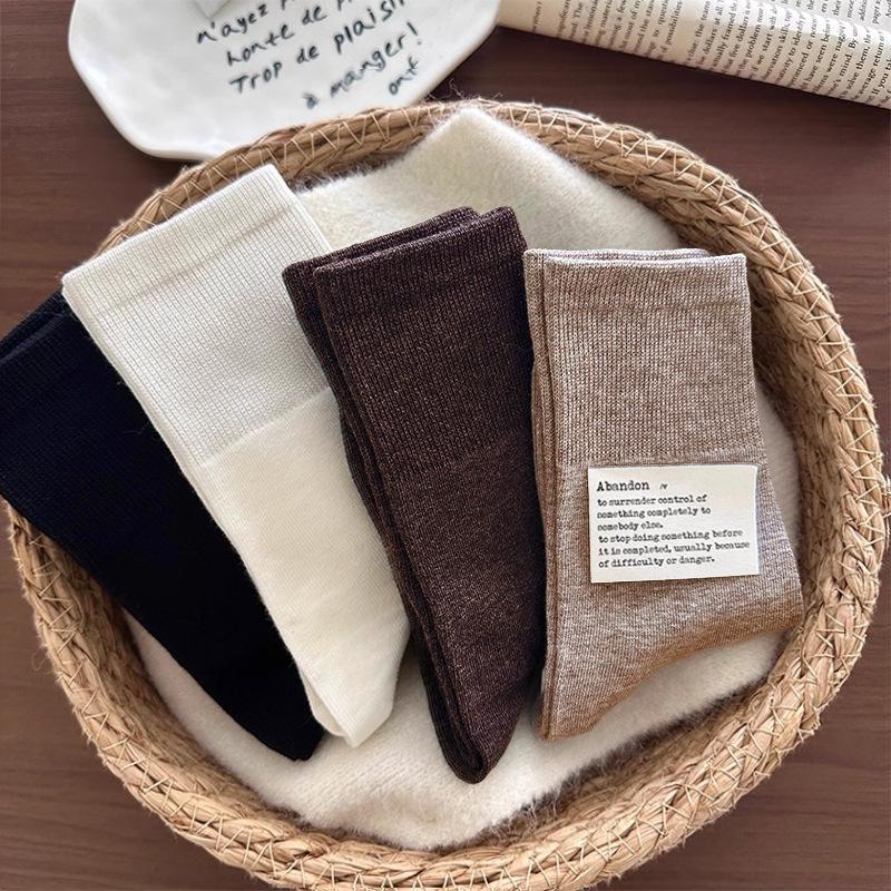 Japanese Style Pure Cotton Women's Mid-Calf Slouch Socks: Soft, Breathable, Anti-Pilling, Versatile