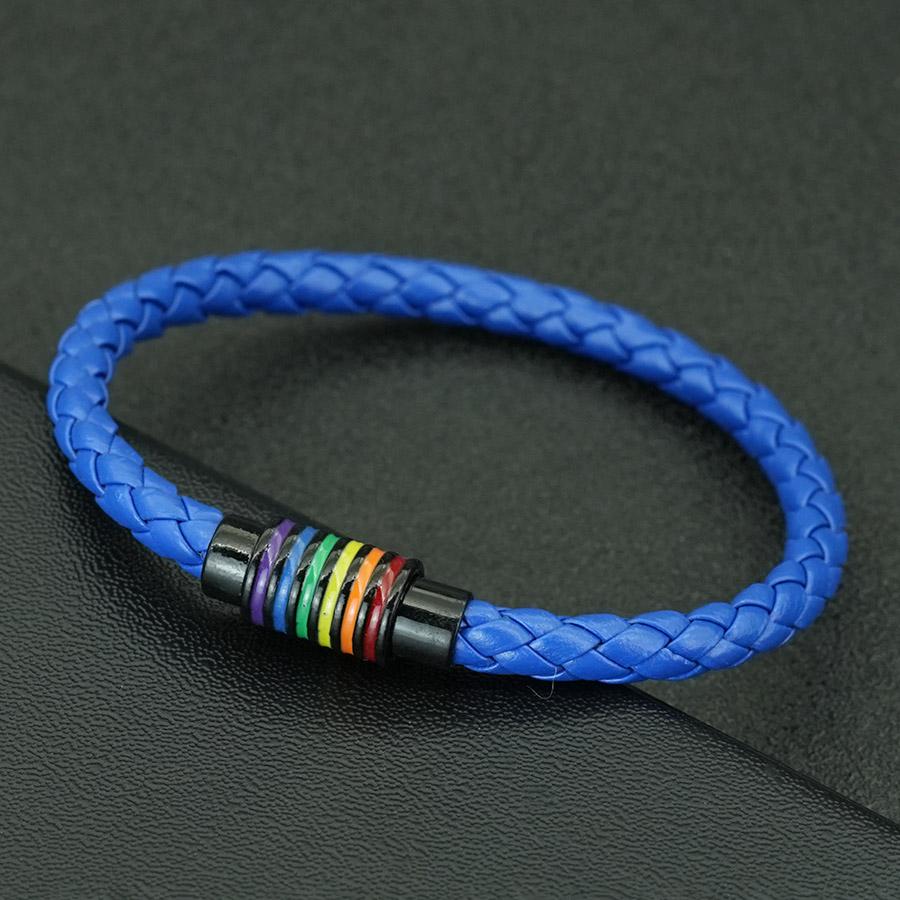 

Minimalist Leather Bracelet For Men 3 Colors Available Skin Friendly Without Deformation Sports Cool Riding Wrist Accessories темно-синий