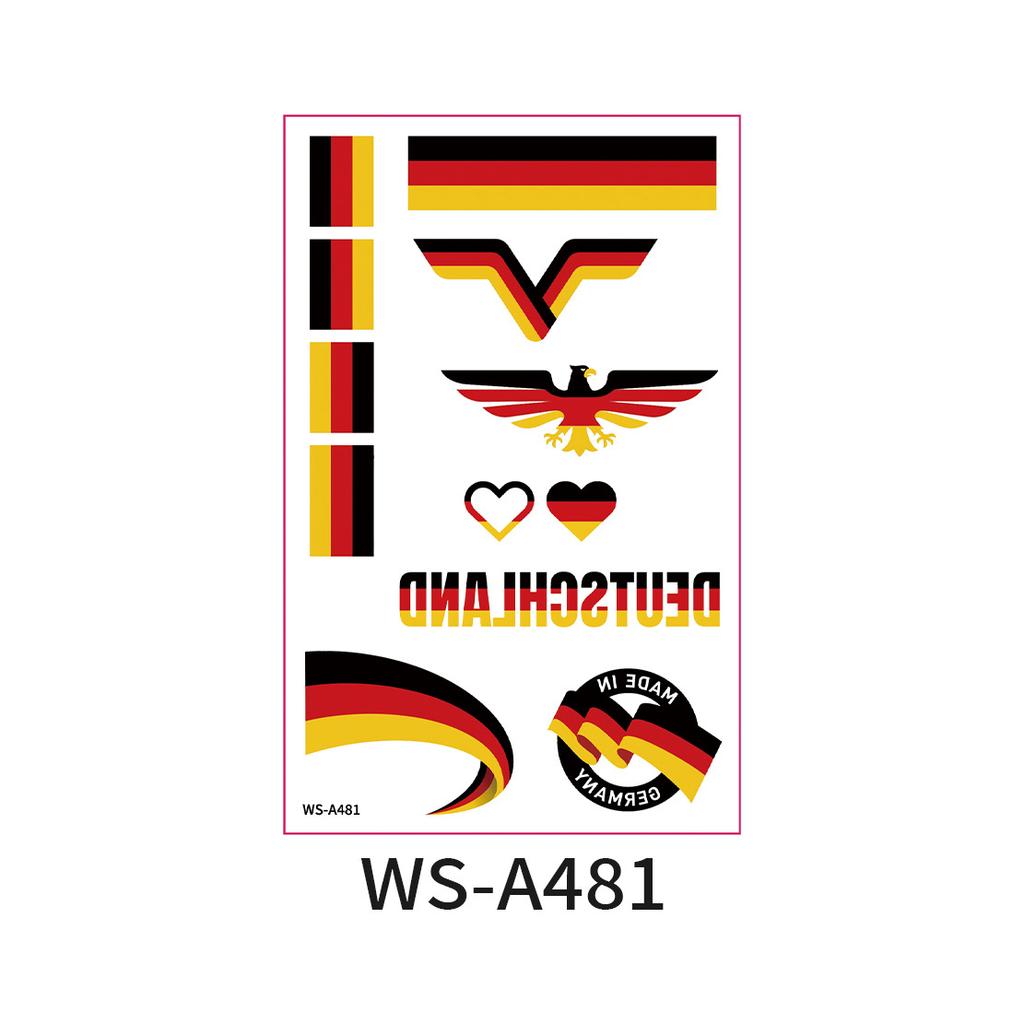 World Cup Argentina Belgium Fans Flag Face Sticker Waterproof Competition Game Tattoo Sticker