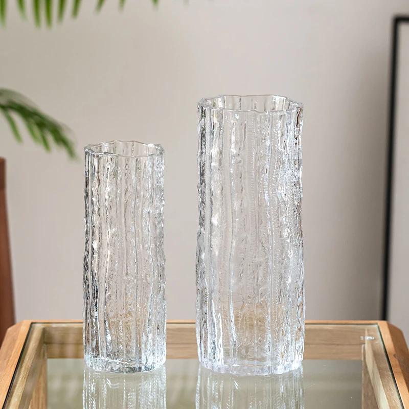 Vase Ornament Living Room Flower Arrangement Glass Transparent Light Luxury High-end Feeling Water Nourishment Lily Rose Hydropo