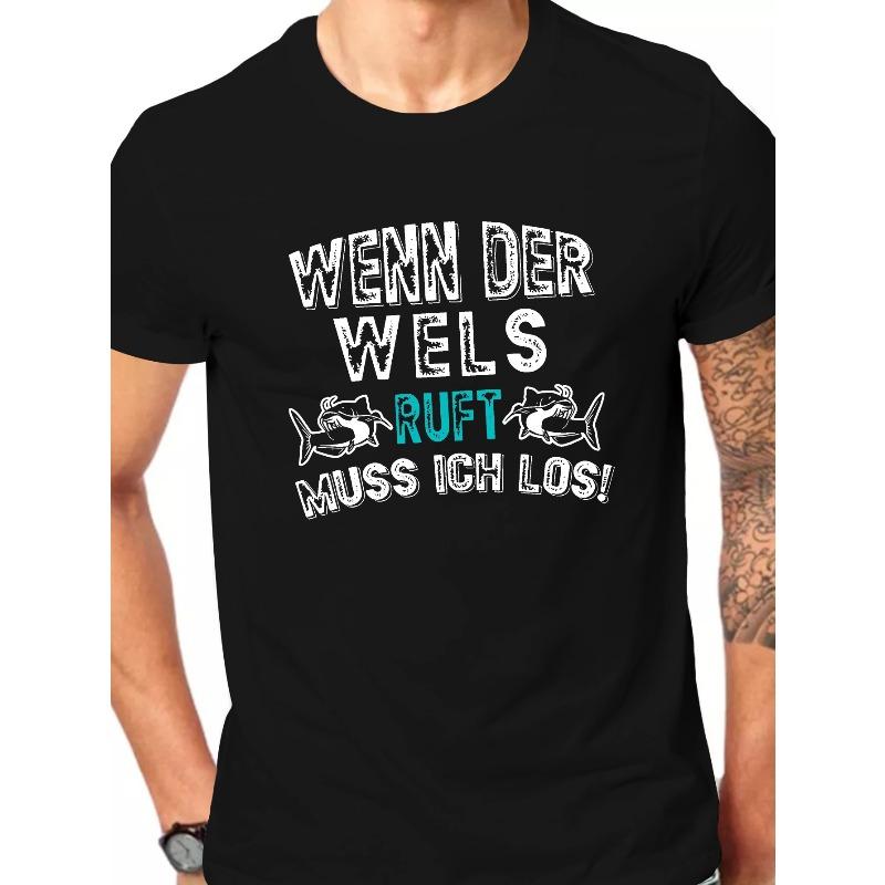 European Size Wels Angler Men'S Summer Short Sleeve Tee