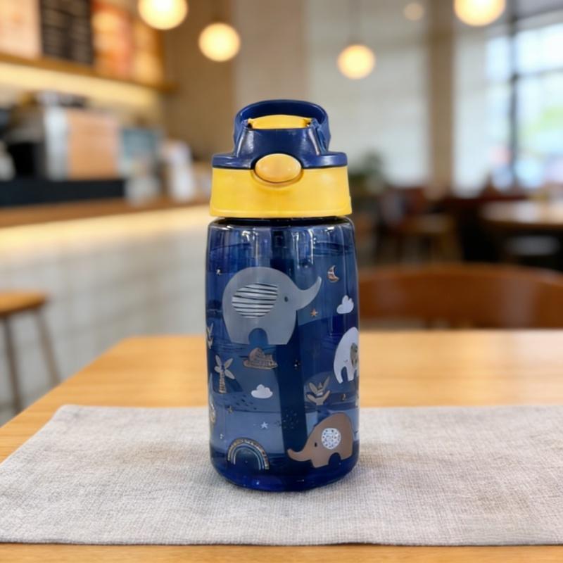 Kids Water Sippy Cup Kids 480ml Water Bottle with Straw and Handle Portable Drinking Bottle Cup Children синий