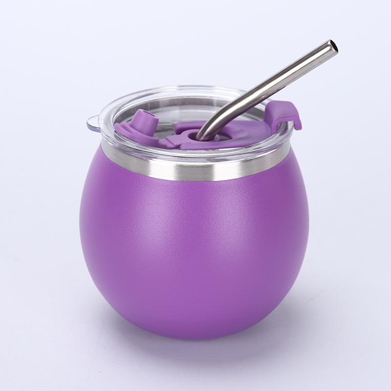 Popular 5oz Insulated Stainless Steel Mini Egg Cup with Straw - Portable Travel Accessory for Milk Tea