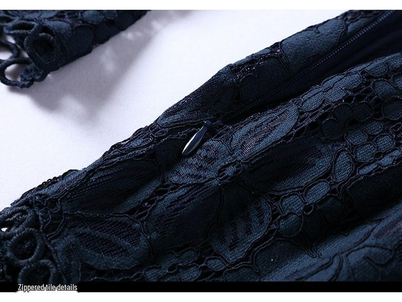 Brand Plus Size Women's Spring 2025 Lace Patchwork Dress for Middle-Aged European and American Styles.