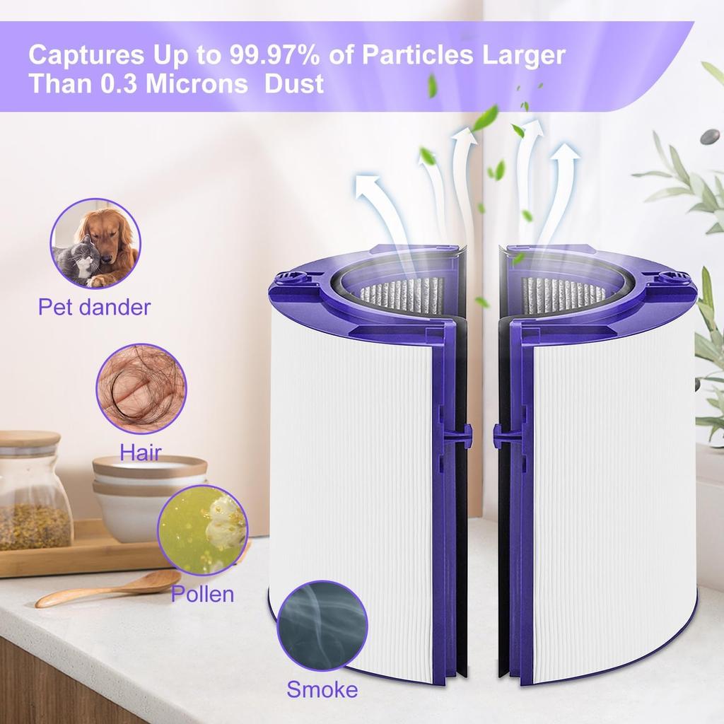 2'li Paket Yükseltilmiş HP1 Filtre Yedek Parçası Dyson HP1 HP07 PH01 HP10 TP07 TP10 TP09 HP09 HP06 TP06 PH02 PH03 PH04-360° Kombi Cam Saf Serin Sıcak İçin