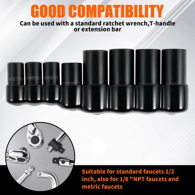 8/16Pcs Tap Socket Set 1/4inch and 3/8inch Drive Steel Tapping Socket Set with Storage Holder Tap Socket Kit for Confined Space