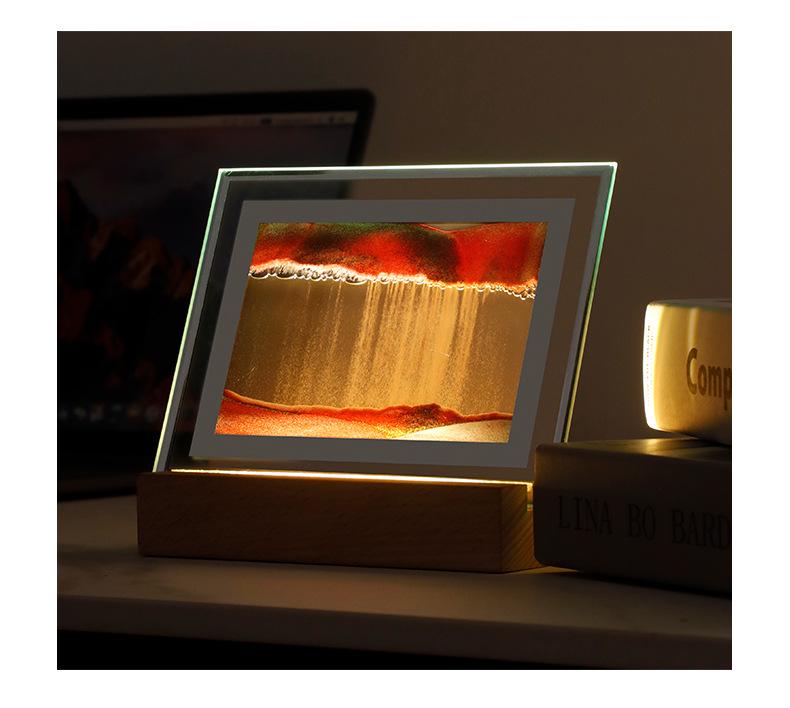 Quicksand Painting Night Light: Creative USB Atmosphere Decor for Living Room, Bedroom, Office