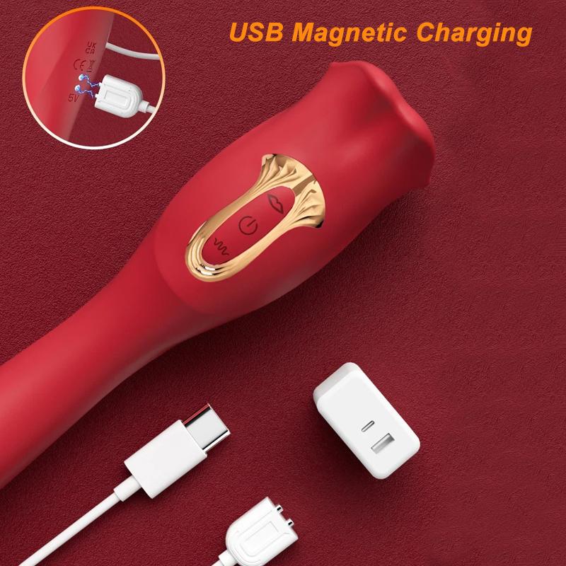 Tongue Licking Biting Vibrator for Women Oral Clitoris Nipple AnalStimulator Vagina Vibrators Female Masturbator Adult Sex Toy