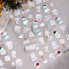 Cyansea 5D Christmas Nail Stickers: Embossed Ice Cream Cone & Snowman Ornaments.