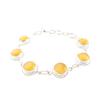 Natural Yellow Cat's  Eye Gemstone 925 Sterling Silver Handcrafted Boho Bracelet RB-9-31