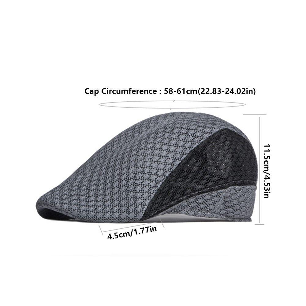 Casual Hollow Design Summer Beret Cap Breathable Adjustable Mesh Flat Caps Comfortable Quick-drying Sun Protection Hat Golf Caps