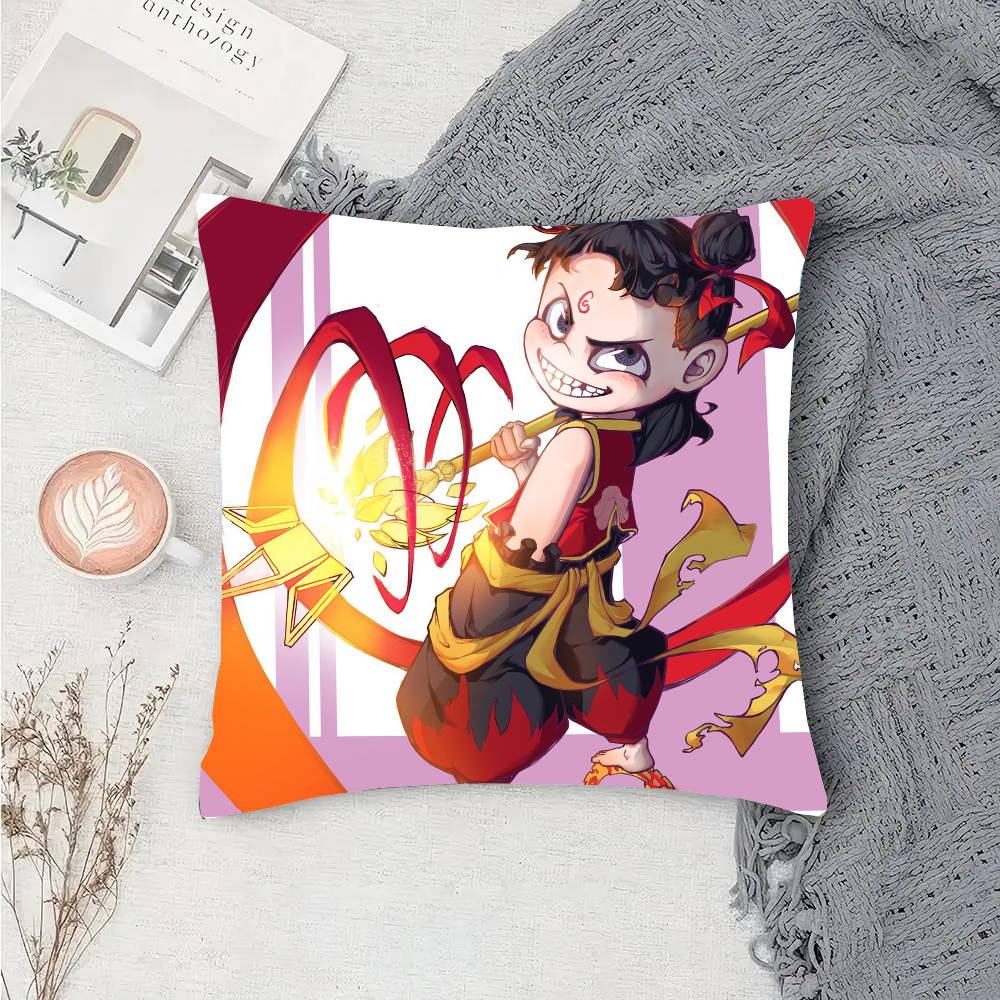 Animated Movie Nezha Pillow Case Fashion Square Pillowcase Bedroom Sofa Room Ins Decoration Leisure