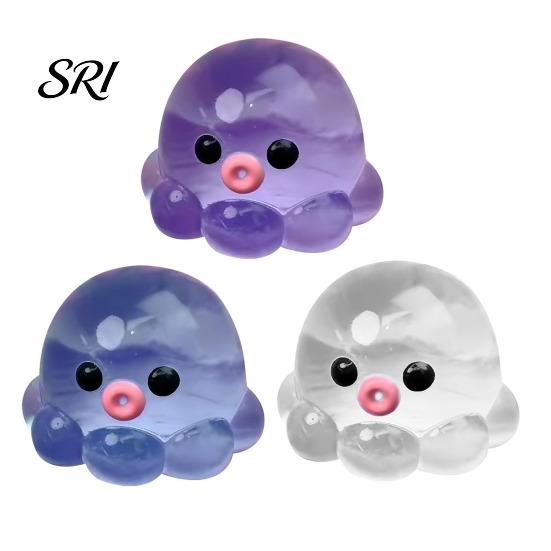 TPR Stress Ball 1/3Pcs Clear Octopus Squeeze Toy Relief Mini Sensory Anxiety Relieving Sea Animal Hand Relaxation Tool Portable