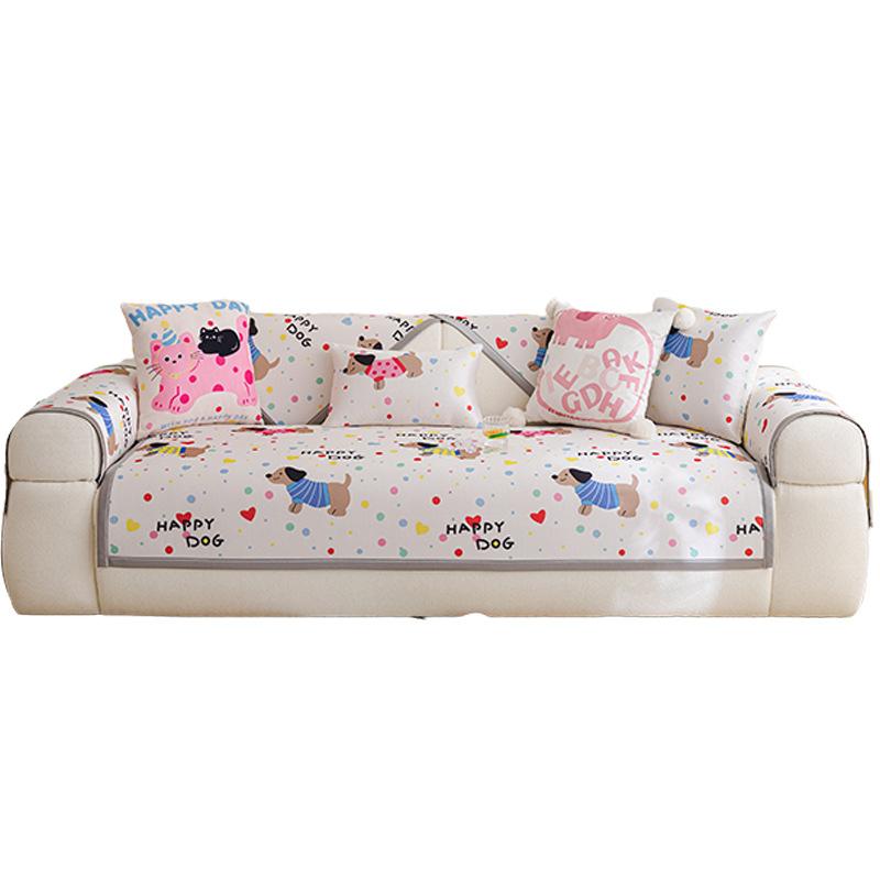 Cute Cartoon Mat Cushion All-Inclusive Cool Cover Towel Summer Summer Non-Slip Seat Cushion Ice Silk Sofa Cushion