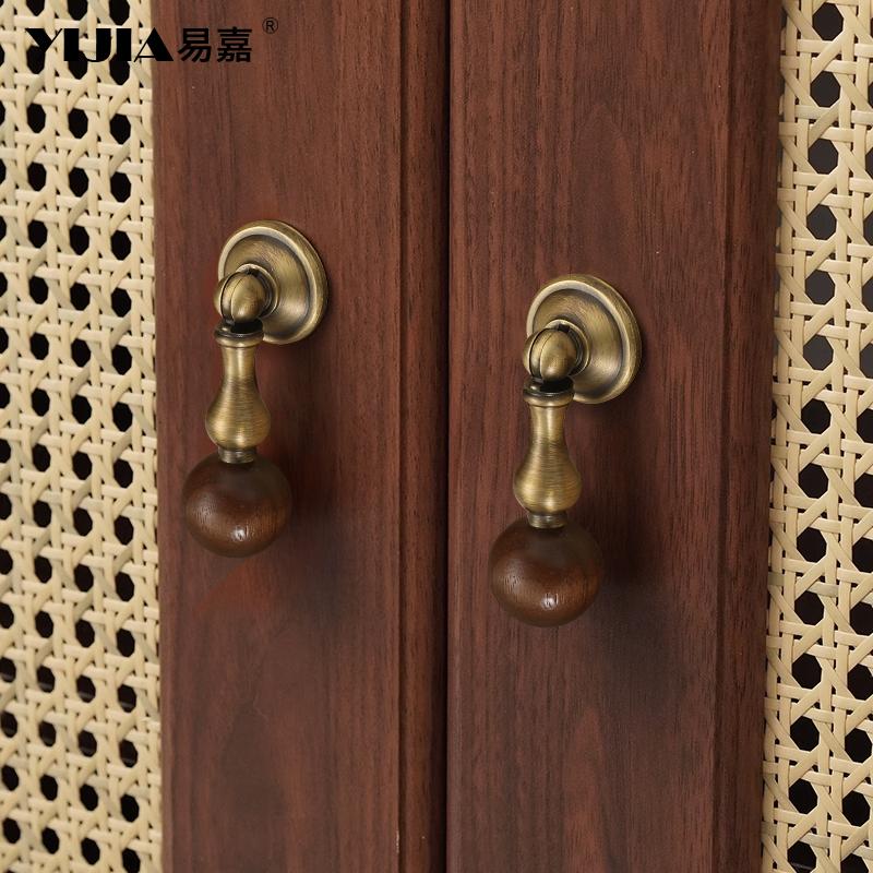 Walnut Handle Wardrobe Door Handle Kitchen Door Knobs for Cabinets Knobs Wood Cabinet Knobs Nature Style Wooden Cabinet Handle