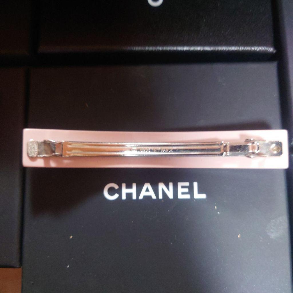 Used CHANEL Hair Barrette Pink Heart Stone