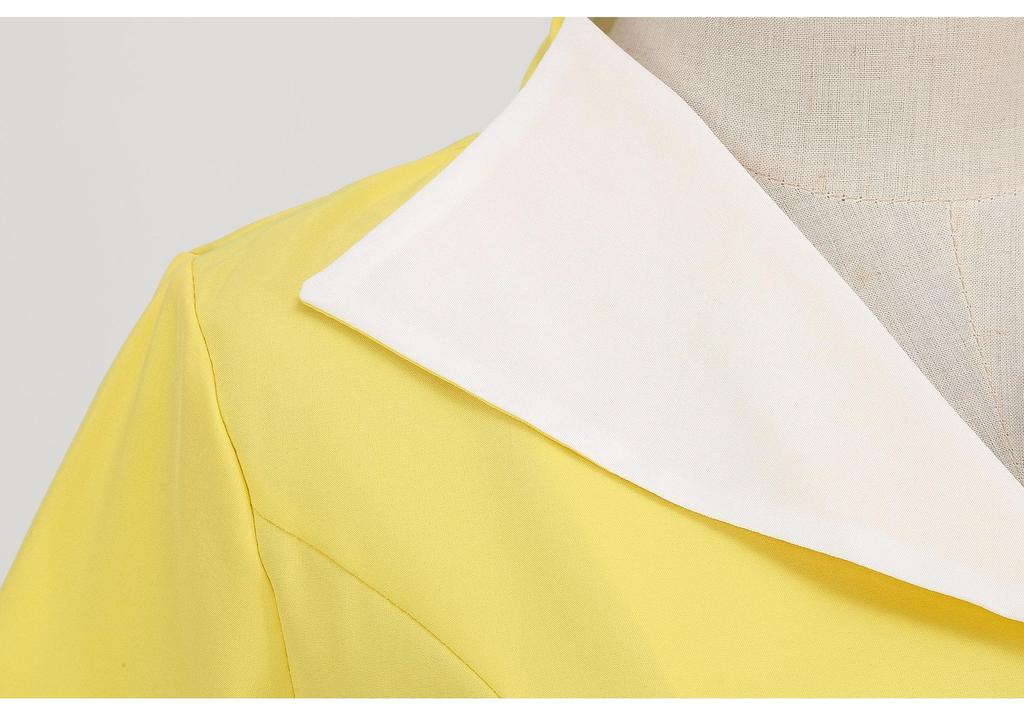 Retro Solid Color V-Neck Short-Sleeved 50s Swing Dress - New Hot Sale 2022