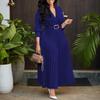 2026 Autumn New Plus Size Solid Color Fashionable Elegant Women's Dress for Cross-border