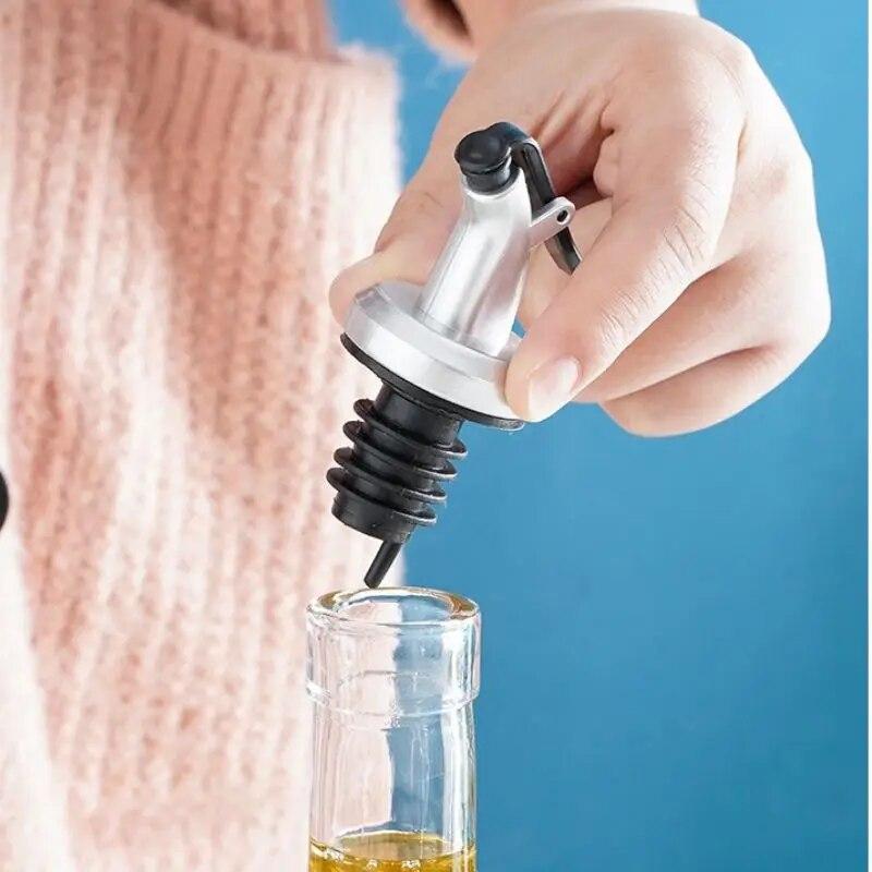 2/3/5pcs Silver Household Kitchen Seasoning Bottles Soy Sauce Vinegar Bottles Mouth Stoppers No Oil Leakage No Oil Hanging Tools