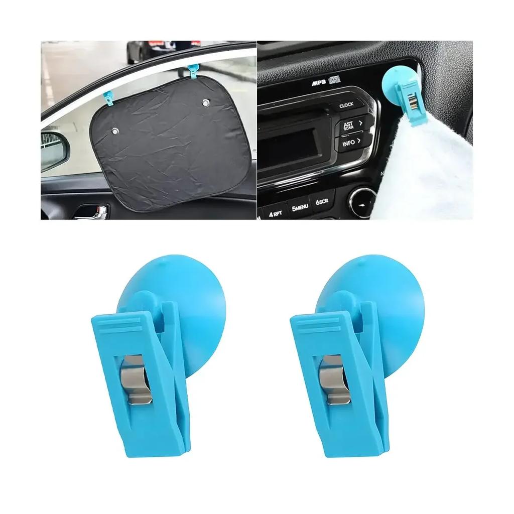 2pcs Fixing Tools Suction Cup Plastic Car Window Mount Suction Clip Bill Holder Card Clamp for Car Towel Ticket