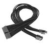 Black Flat 10Pin + 18Pin To 24Pin Modular Power Cable 18AWG for Computer Power Supply 60cm Length