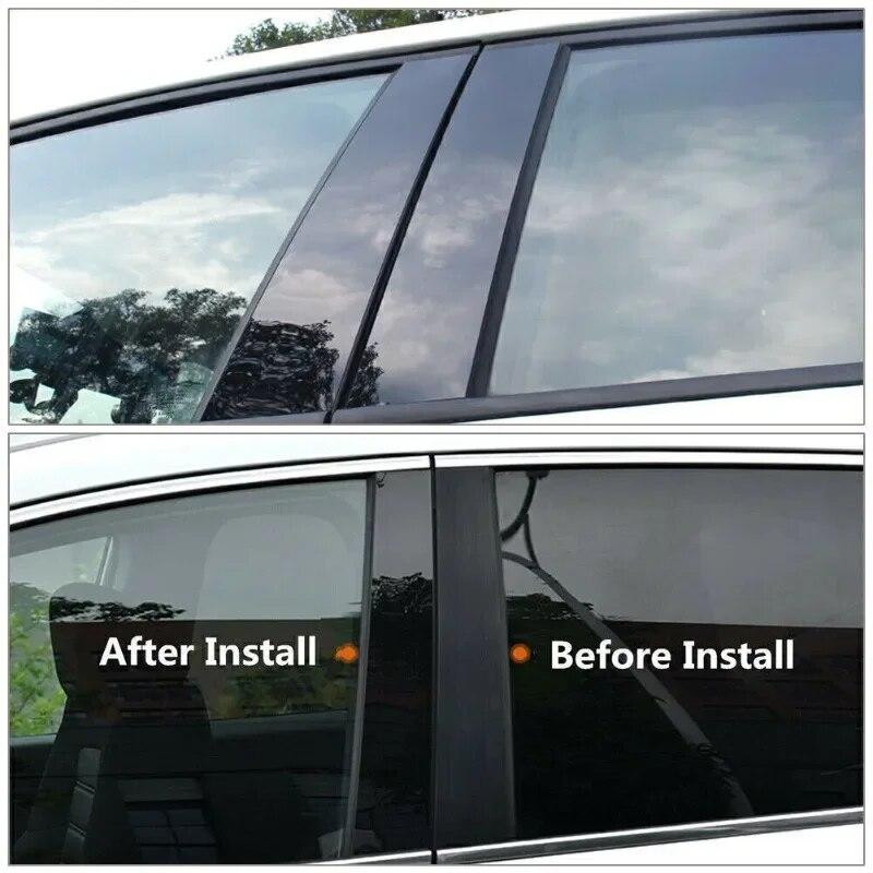 Fit Volvo XC90 2003-2014 6pcs/set Window Center Pillar Film Trim Cover B C Posts Sticker Column Car Accessorie
