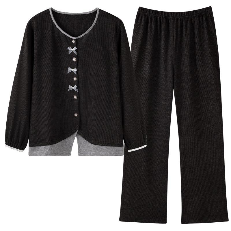 Pajamas Women'S Autumn And Winter Double-Sided German Velvet Thermal Thin Velvet Casual Loungewear Suit Can Be Worn Outside