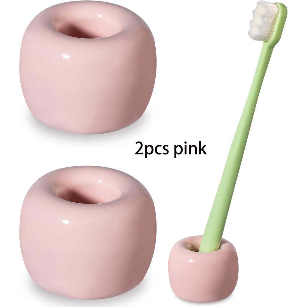 Mini Porte-Brosses à Dents en Céramique Pour Organisateurs de Plan de Travail de Salle de Bain | Supports de Brosse à Dents Compacts Hygiéniques Base