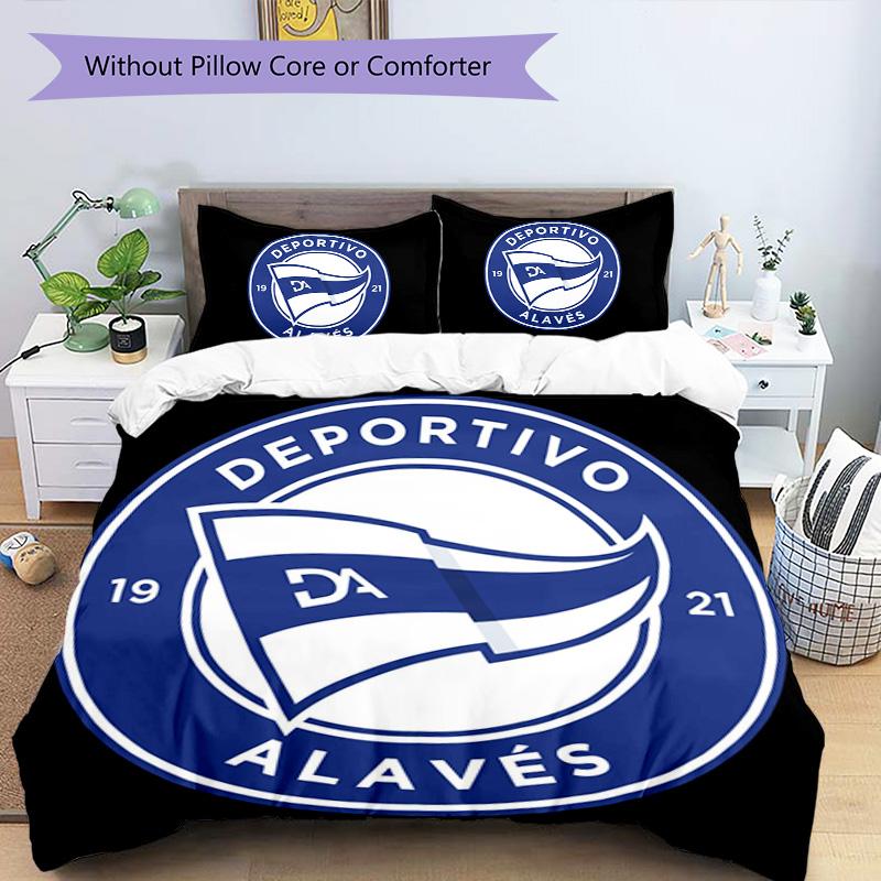 Deportivo Alaves Pattern Bedding,Quilt Set Quilt Cover Pillowcase Home Birthday Gift (1*duvet Cover+2*pillowcase,without Core)