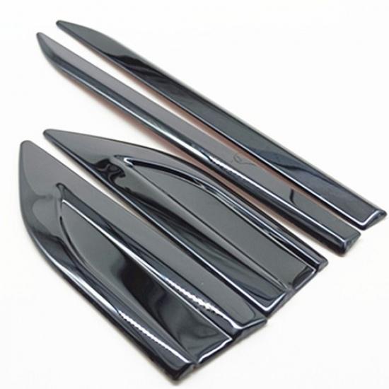 Car Fender Side Vent Air Wing Trim Cover Black Polished Decorative Accessories