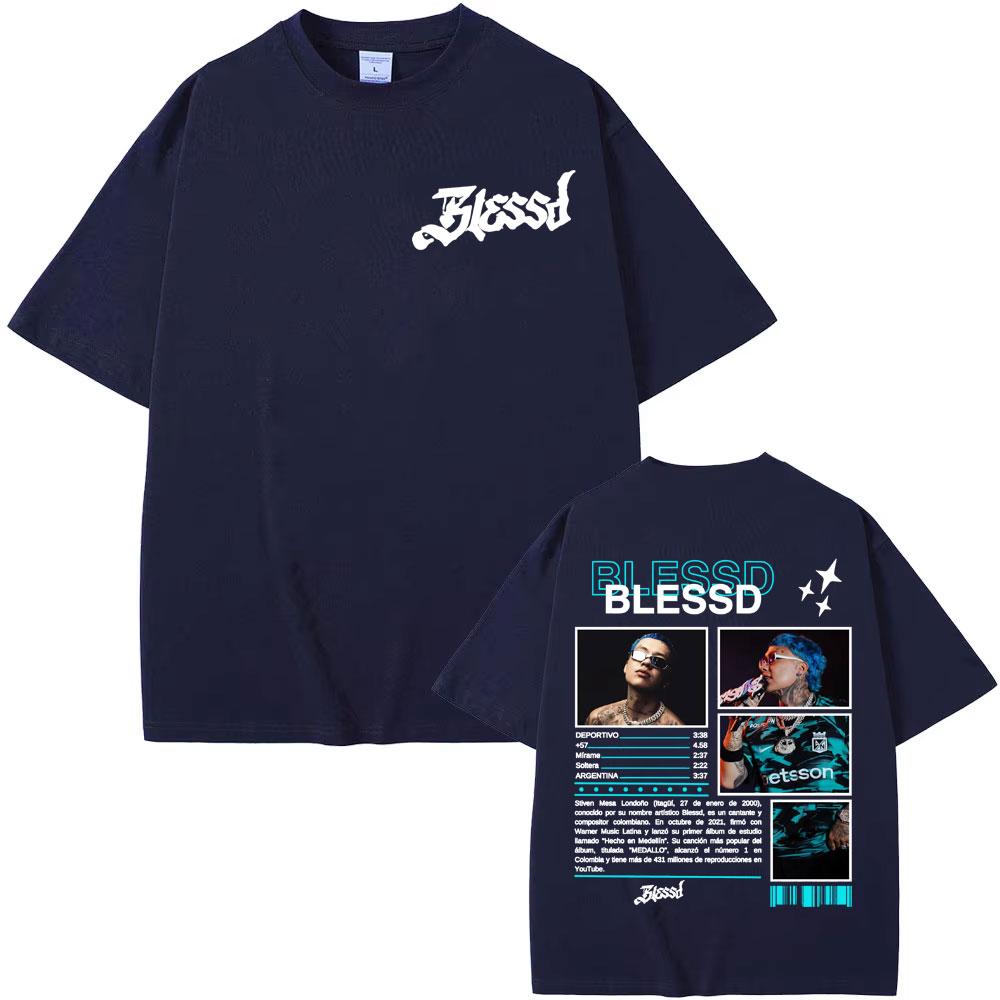 BLESSD Rapper T-Shirt BLESSED 2025 Tour, Menswear, High Quality T-Shirt, 1990s Unisex Fashion Retro Harajuku Cotton Top