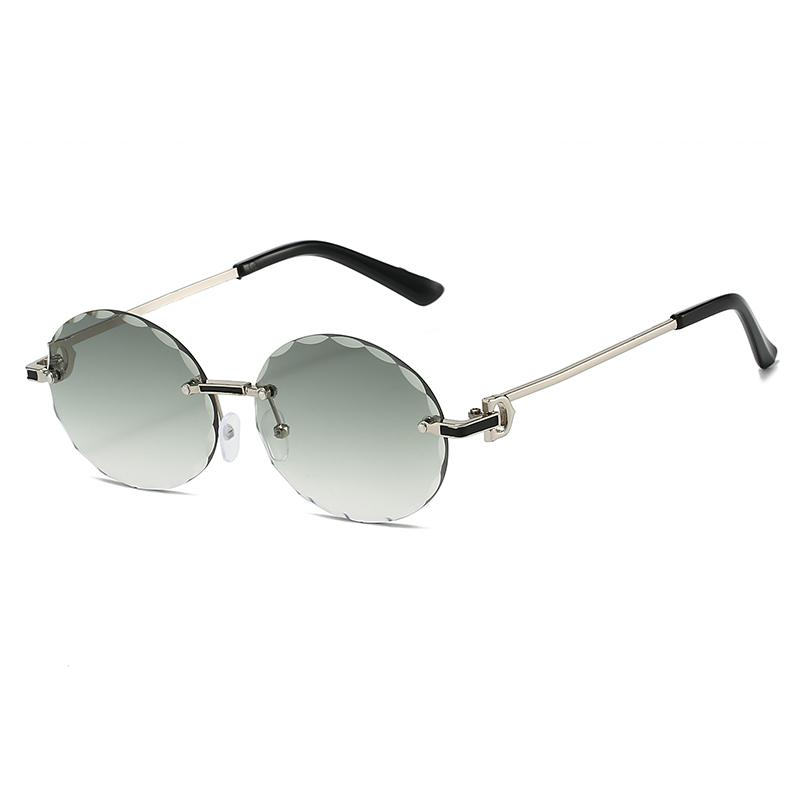 Vintage Rimless Round Metal Sunglasses Women Men Fashion Luxury Brand Designer Sun Glasses Leisure Travel Lady Man Eyewear Uv400