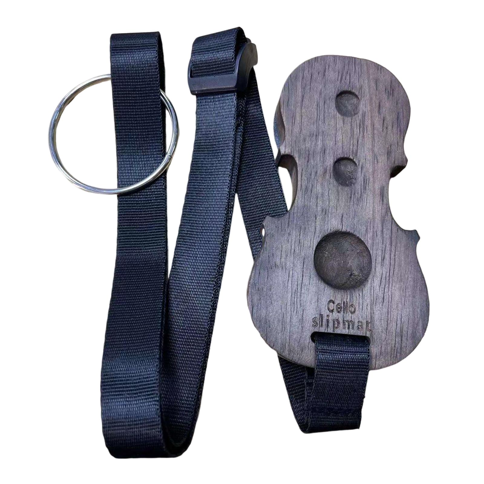 

Mulanimo Cello Endpin Stopper, Cello Endpin Holder, Dark Wood, Non-Skid, 3-Hole, with Strap, Anti-Slip Mat, Floor Protector, Cello Mat, Anti-Slip for