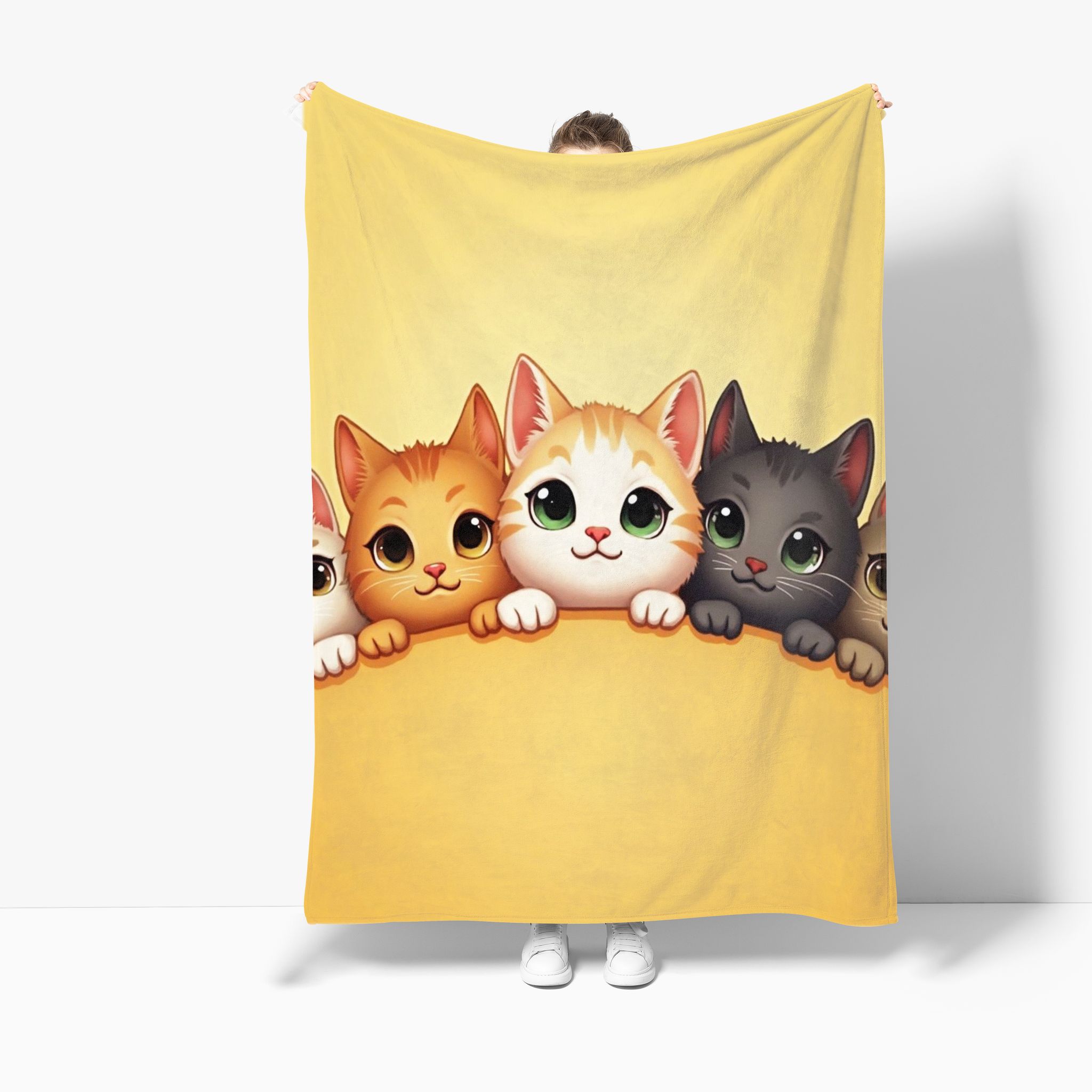 

VIKAMA Cartoon Cat Pattern Blanket, Soft And Comfortable Sofa, Bed Blanket, Office Travel Blanket, Pet Supplies 75x90cm