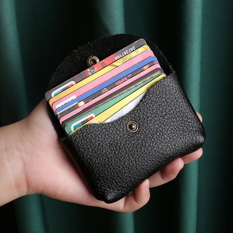 Wysokiej jakości etui na karty kredytowe Minimalistyczne miękkie prawdziwe skóra bydlęca podróżne etui na drobne karty klucze monety etui dla kobiet i mężczyzn