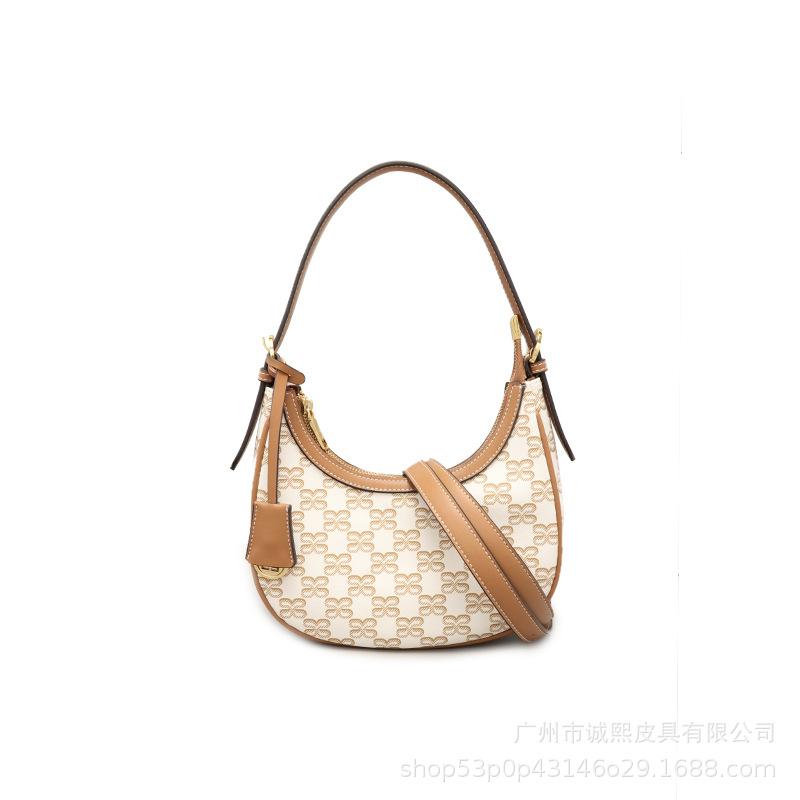 Classic Print Shoulder Crossbody Bags Casual PU Leather Hobo Underarm Bags Luxury Women's Clutch Bags Fashion Female Handbags
