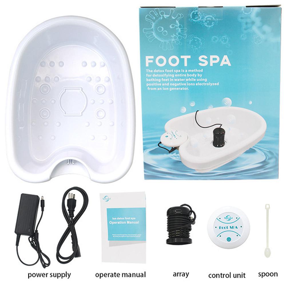 Detox Ion Electric Mini Foot Spa Bath Massager Machine FootBath Cleanse Footspa Vibration Best Care Arrays Aqua Health Therapy
