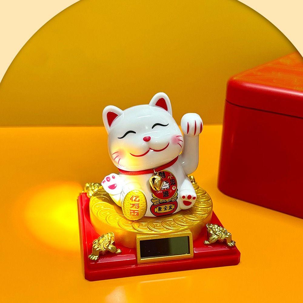 Wealth Welcoming Fortune Cat Waving Arm Car Decoration Automotive Interior Supplies  Office