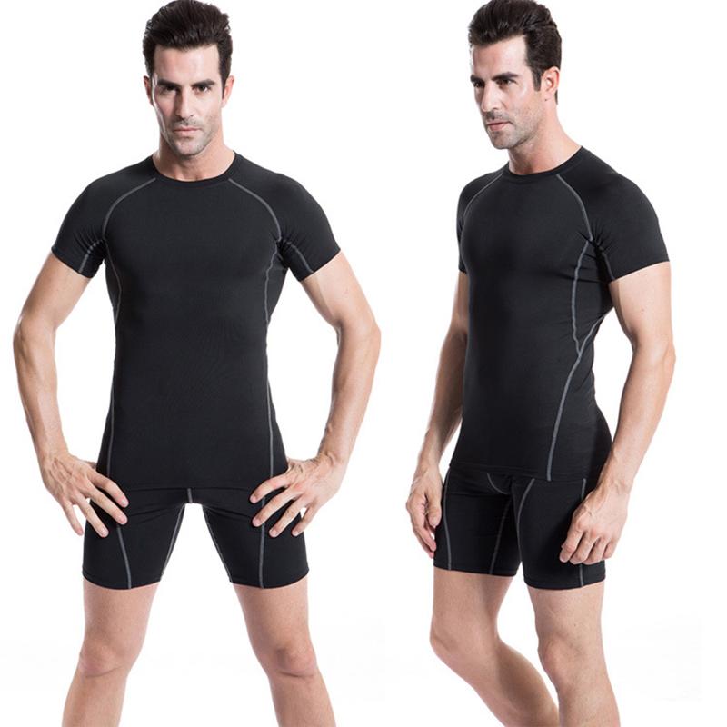 IELGY Fitness Quick-drying Running Stretch Multi-color Optional Black Tight Training Short-sleeved T-shirt Men