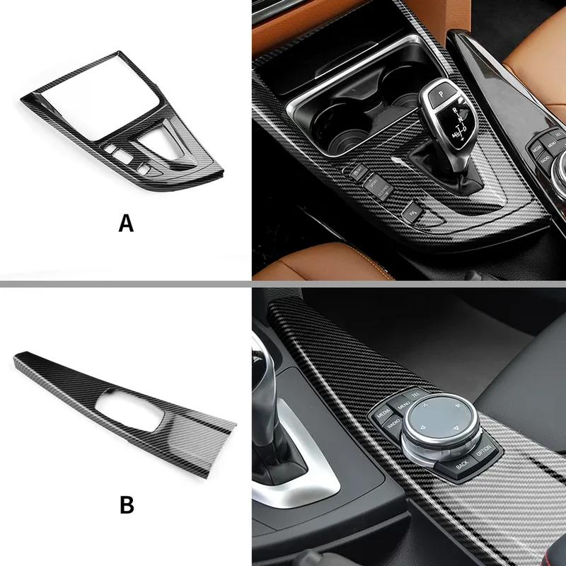 ABS Carbon Fiber Texture for BMW 3 4 Series 3GT F34 F30 F31 F32 F33 F36 2014 2018 320i Multimedia Panel Center Gear Shift Stick