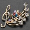 New Arrival Music Brooch Elegant Style With Rhinestones Treble Clef Pin Brooches For Ladies 