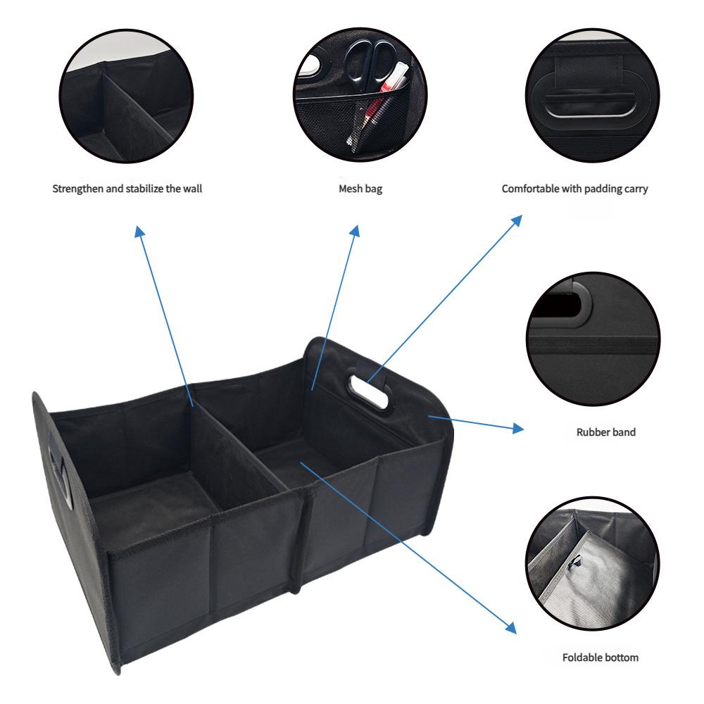 Portable Foldable Car Storage Box Automotive Trunk Organizer Collapsible Vehicle Storage Container Travel Storage Bag