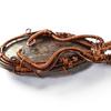 147 ct Natural Brown Jasper Oval Shape Copper Wire Wrapped Pendant Gemstone Jewelry Gift