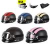 Summer Ventilated Half Helmet With Visor Electric Scooter Riding Safety Gear Adult Unisex Cycling Protective Headwear