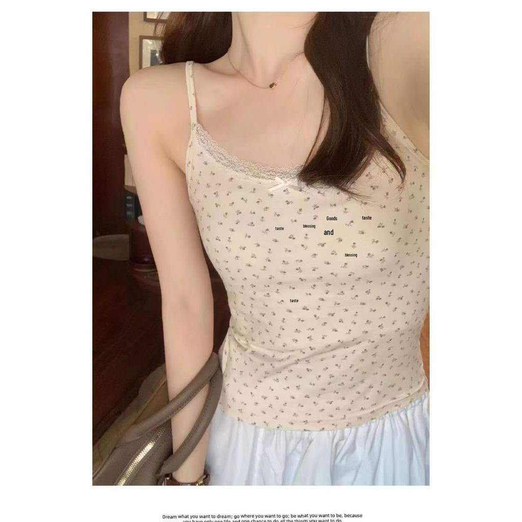 Süß-scharfes Blumen-Spitzen-Camisole in Übergröße: Schlankmachendes, ärmelloses Frühjahrs-/Sommeroberteil für Damen