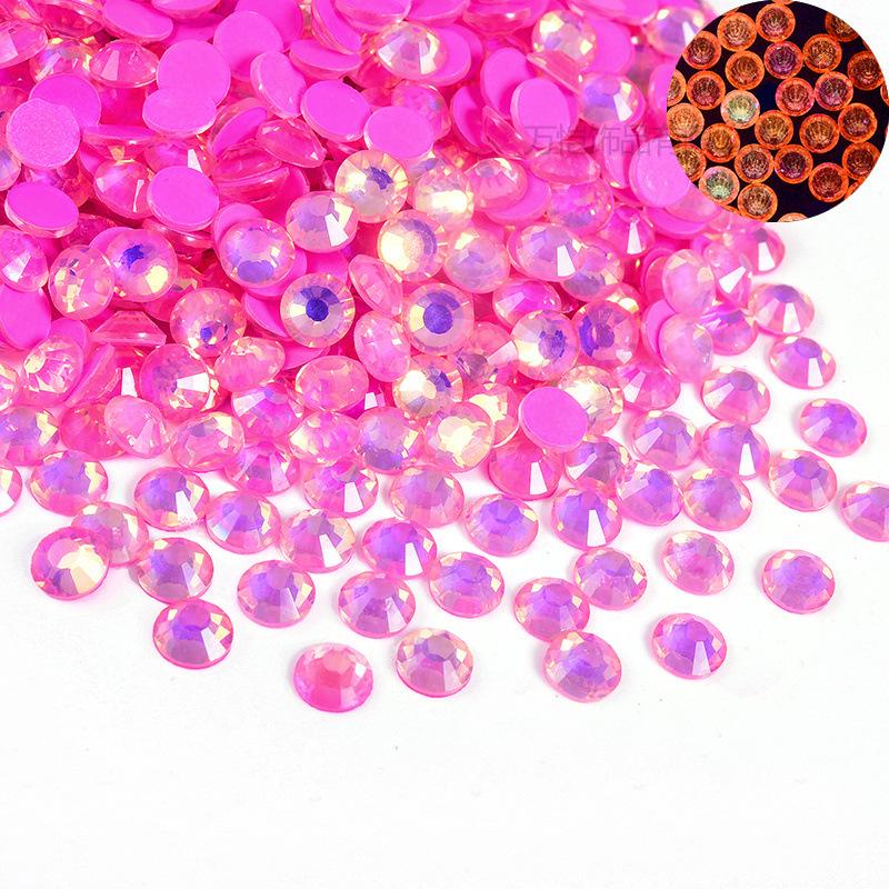 Nagelfräser, leuchtender Proteinglaskristall, flacher Boden, Strassstein, DIY-Nageldesign, Handyhülle, Beauty-Schmuck-Accessoires