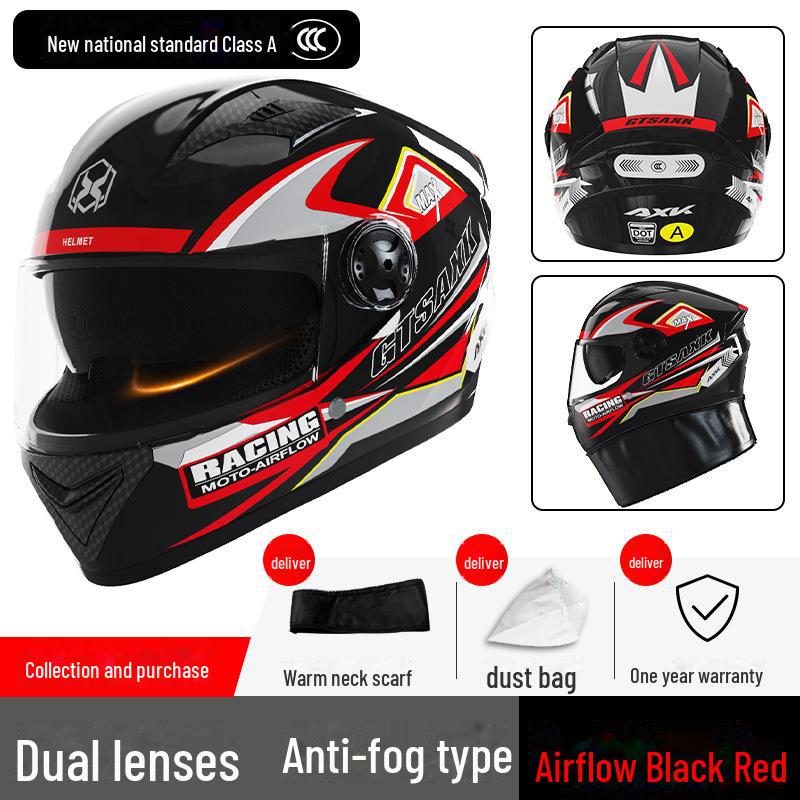 A1 3C Certified Electric Motorcycle Helmet - Four Seasons, Winter Warm, Unisex Full Helmet