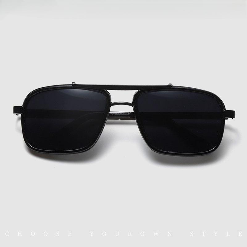 Non-polarized Stylish Rectangle Sunglasses Classic Thick Edge Steampunk Sunglasses for Driving